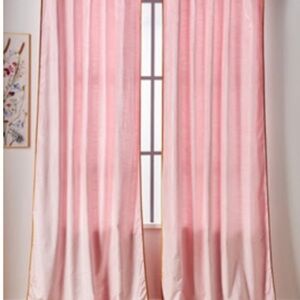Set of TWO Anthropologie Adelina Velvet Pink Curtains